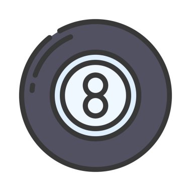 Sekiz Top düz simgesi, vektör illüstrasyonu 