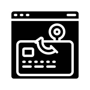 Kredi kartı web simgesi vektör illüstrasyonu