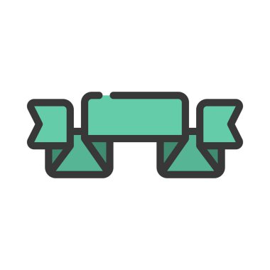  Beyaz arkaplanda izole edilmiş web tasarımı için Origami kurdele simgesi