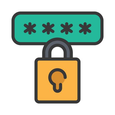 parola simgesi, vektör illüstrasyonu basit tasarım