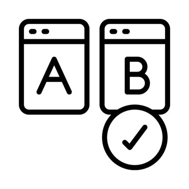 Bir B Test simgesi vektör illüstrasyon tasarımı