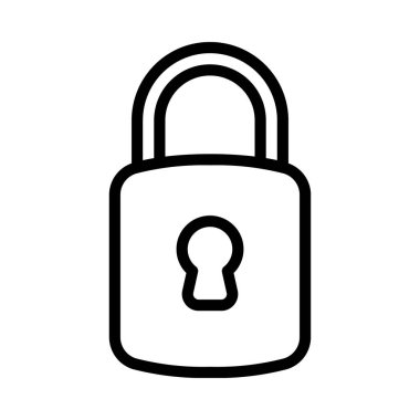 Yuvarlak Kilit düz vektör simgesi tasarımı 