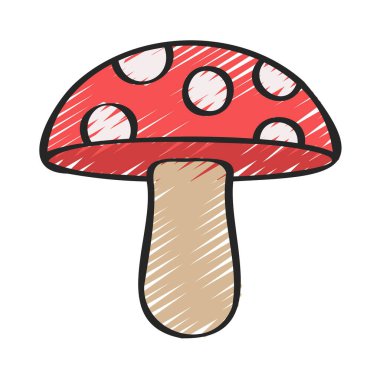 Beyaz arkaplanda mantarın vektör çizimi