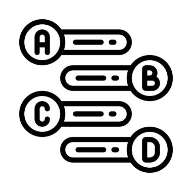 ABCD Kart simgesi, vektör illüstrasyonu basit tasarım