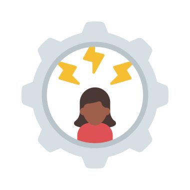 Stres Yönetimi vektör düz renk simgesi           