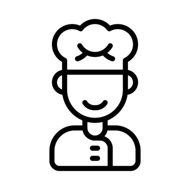 Şef Simge Basit Vektör İllüstrasyonu