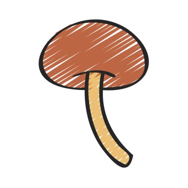 Beyaz arkaplanda mantarın vektör çizimi
