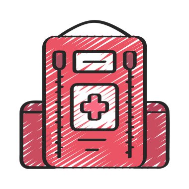 Tıbbi Sırt Çantası Web simgesi vektör çizimi