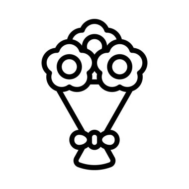 Çiçek demeti ikon vektör tasarımı