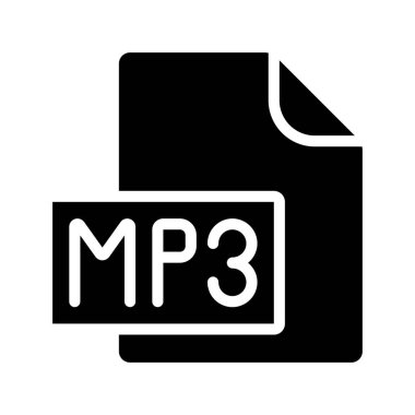 mp3 dosya simgesi, vektör illüstrasyonu