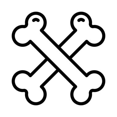 Kemik Simgesi Basit Vektör İllüstrasyonu