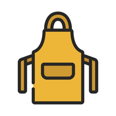 Şef Önlük Simgesi Basit Vektör İllüstrasyonu