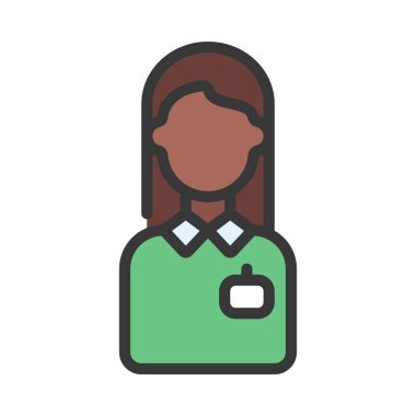 Yönetici düz simgesi, vektör illüstrasyonu 