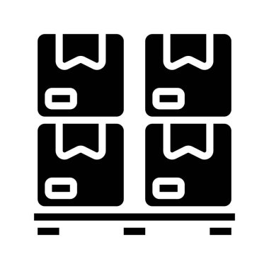 Paletler üzerindeki kutular düz simge, vektör illüstrasyonu 