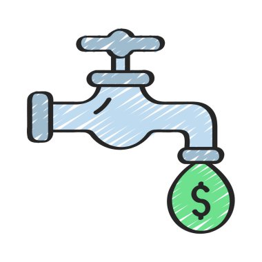 Para Tap simgesi, vektör illüstrasyonu