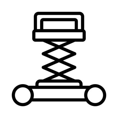 Makas Kaldırma Makinesi düz simgesi, vektör illüstrasyonu 
