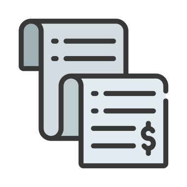 Gider Raporu Web simgesi düz tasarım, vektör illüstrasyonu