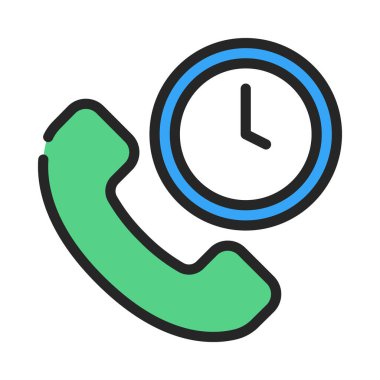 Saat web simgesi vektör illüstrasyonlu telefon