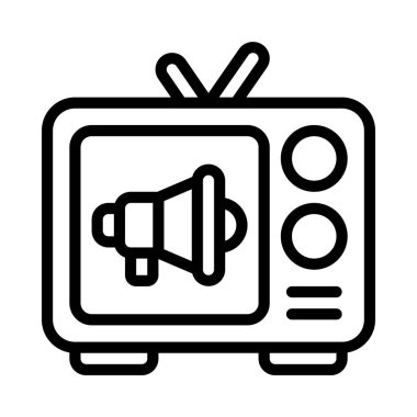 TV Pazarlama ikonu vektör illüstrasyonu