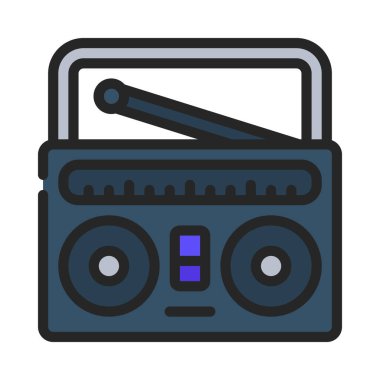 Müzik Kutusu Stereo illüstrasyonu, beyaz arkaplandaki simge