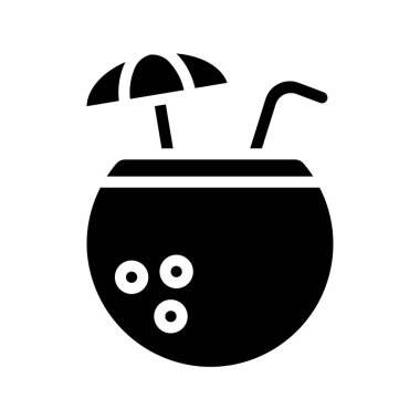 Hindistan cevizi İçeceği Web simgesi vektör çizimi