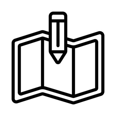 Harita Tasarımı simgesi, vektör illüstrasyonu basit tasarım