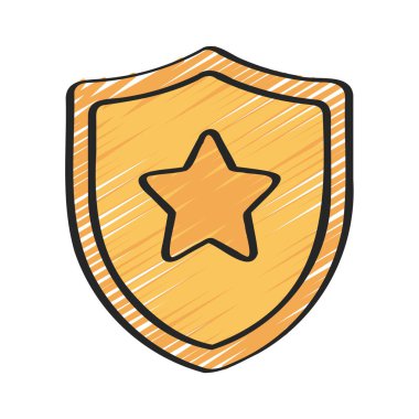 Yıldız Kalkanı basit simgesi, vektör illüstrasyonu