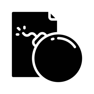 Dosya Bomba simgesi, vektör illüstrasyonu