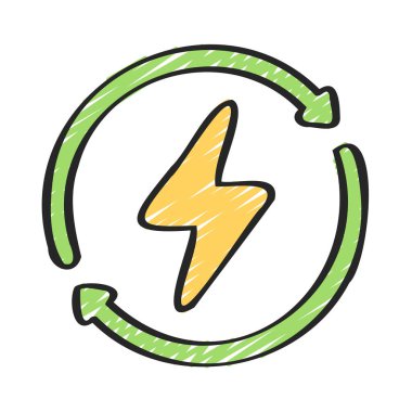 Enerji Verimliliği Ağ ikonu vektör çizimi