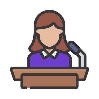 Kadın Aday Podyumu Web simgesi çizimi