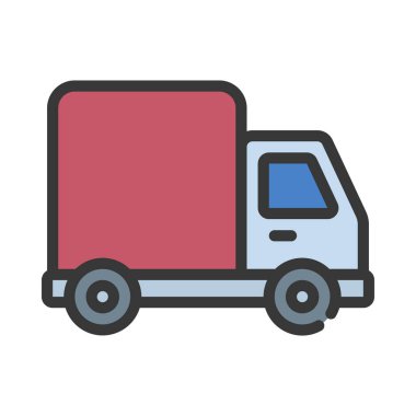 Lorry web simgesi, vektör illüstrasyonu                      