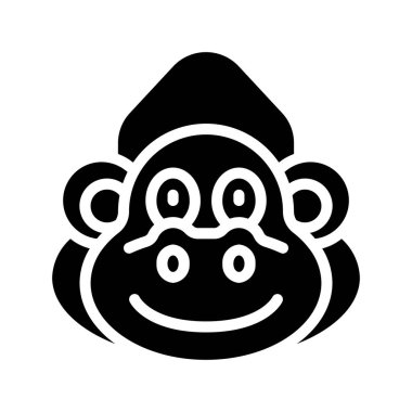 Goril vektörü ince çizgi simgesi