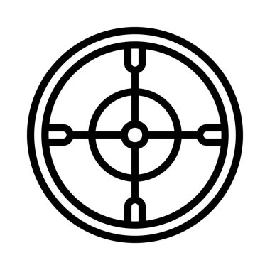 Silah Dürbünü simgesi, vektör çizimi basit tasarım