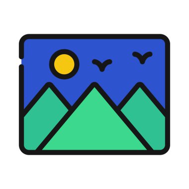 Peyzaj Resim Web simgesi vektör illüstrasyonu