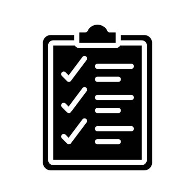 Kontrol listesi vektör simgesi tasarımı, illüstrasyon 