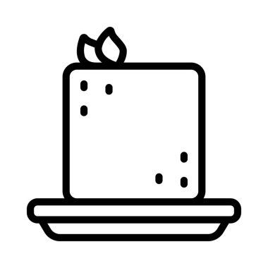 Tofu simgesi, vektör illüstrasyonu basit tasarım