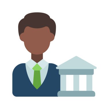 Erkek Banker simgesi, vektör illüstrasyonu 