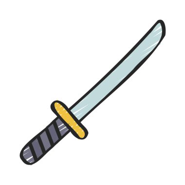 Katana Kılıç Web simgesi vektör illüstrasyonu
