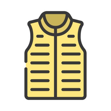 Kolsuz Kabarık Ceket simgesi, vektör illüstrasyonu     