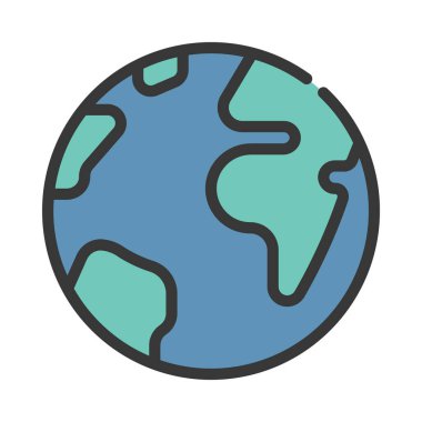 Dünya ikonu. vektör illüstrasyonu                    