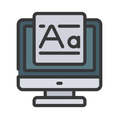 Yazı Tipi Uygulaması simgesi, vektör illüstrasyonu   