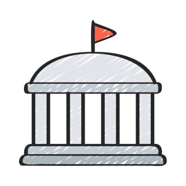 İş Yönetimi Web Binası ikon vektör çizimi