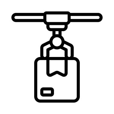 Asılı Pençe Kutusu simgesi, vektör illüstrasyonu basit tasarım