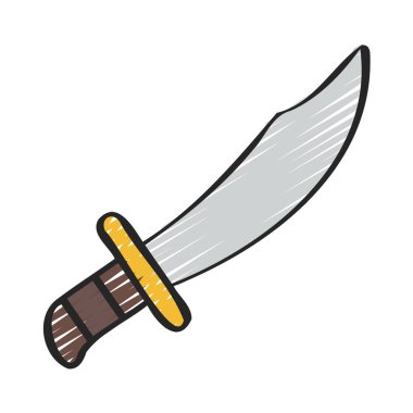 Scimitar Bıçak Simgesi Basit Vektör İllüstrasyonu