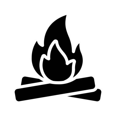Kamp ateşi web simgesi vektör illüstrasyonu