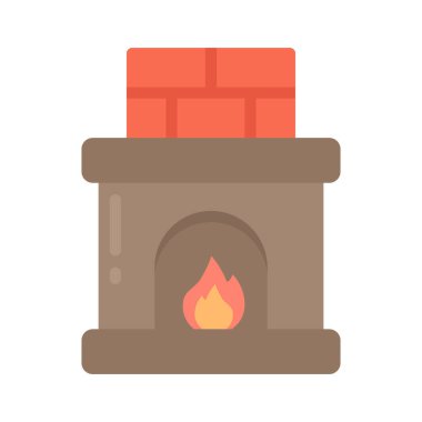 Şömine simgesi vektör illüstrasyon tasarımı