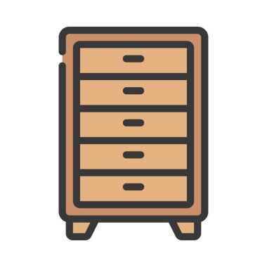 Çekmeceler Birimi web simgesi düz tasarım, vektör illüstrasyonu