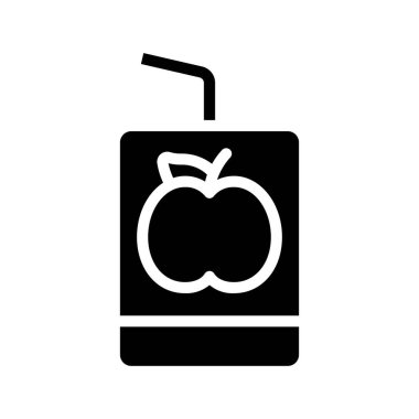 Apple Juice Box Web simgesi vektör illüstrasyonu