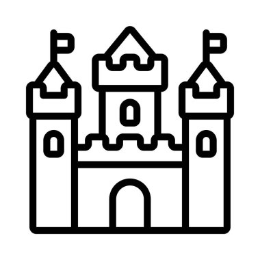 Castle Building web simgesi vektör çizimi