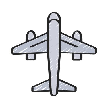 uçak simgesi, vektör illüstrasyonu 